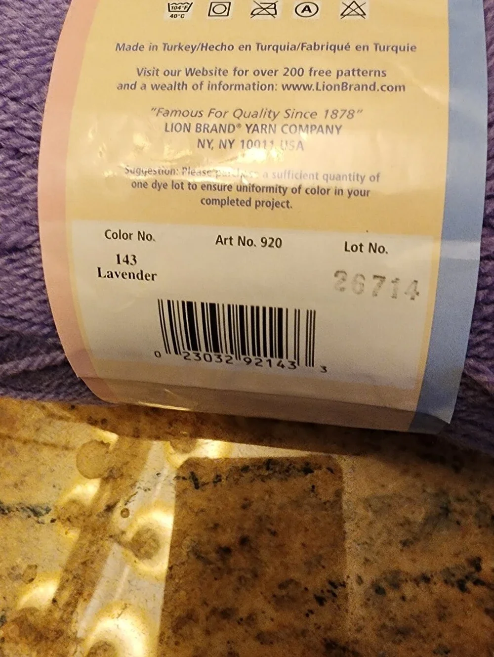 Lion Brand Baby Soft Light Purple Sportweight Yarn - 2 Pack